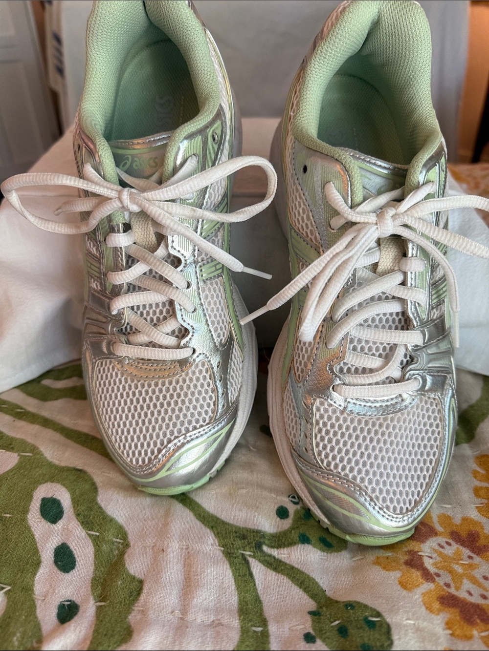 ASICS Women's Mint Green & Silver Athletic Sneakers